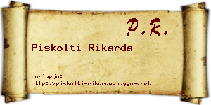 Piskolti Rikarda névjegykártya